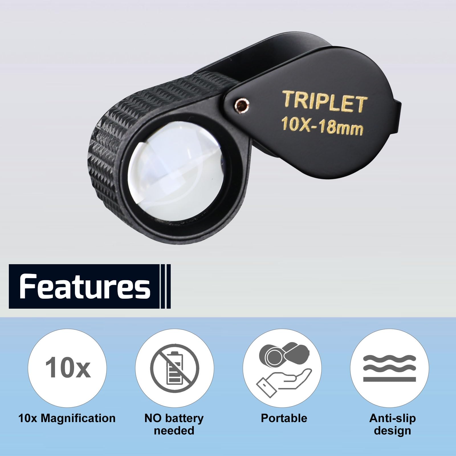 Amazon.com: 10x Magnification Triplet Loupe Portable Gem Loupe